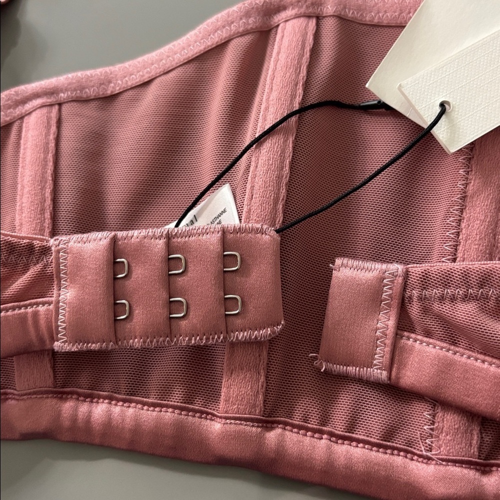 Fleur Du Mal Brilliant Boned Rhinestone Bralette Pink Women’s Size Large NWT! - Picture 11 of 15